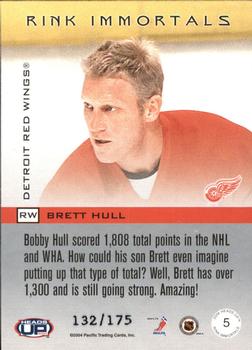 2003-04 Pacific Heads Up - Rink Immortals Hobby LTD #5 Brett Hull Back