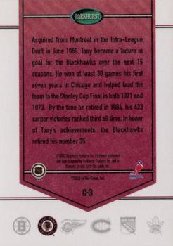 2003-04 Parkhurst Original Six Chicago - Inserts #C-3 Tony Esposito Back