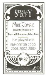 2003-04 Topps C55 - Minis Stanley Cup Back #92b Mike Comrie Back