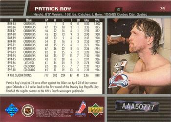 2003-04 Upper Deck - Buyback Autographs #74 Patrick Roy Back