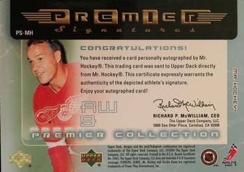2003-04 Upper Deck Premier Collection - Premier Signatures #PS-MH Gordie Howe Back