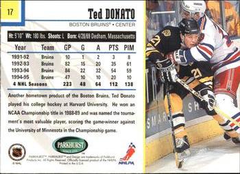 1995-96 Parkhurst International #17 Ted Donato Back