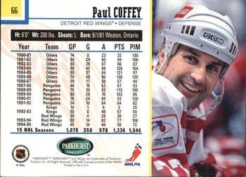 1995-96 Parkhurst International #66 Paul Coffey Back