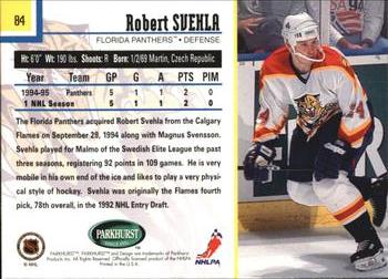 1995-96 Parkhurst International #84 Robert Svehla Back