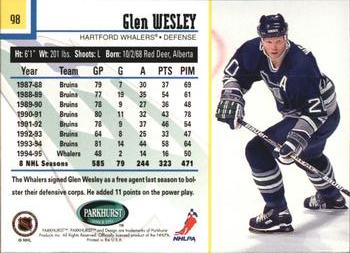 1995-96 Parkhurst International #98 Glen Wesley Back
