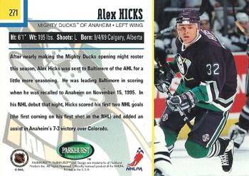1995-96 Parkhurst International #271 Alex Hicks Back