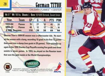 1995-96 Parkhurst International #28 German Titov Back