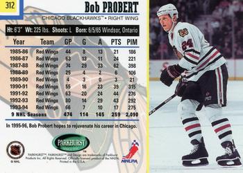 1995-96 Parkhurst International #312 Bob Probert Back