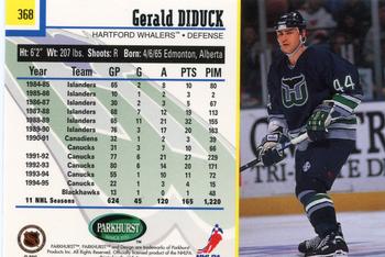 1995-96 Parkhurst International #368 Gerald Diduck Back