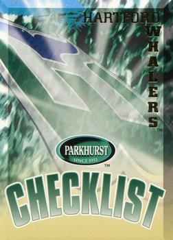 1995-96 Parkhurst International #369 Whalers Checklist Front
