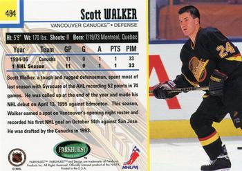 1995-96 Parkhurst International #484 Scott Walker Back