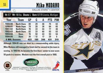 1995-96 Parkhurst International #55 Mike Modano Back