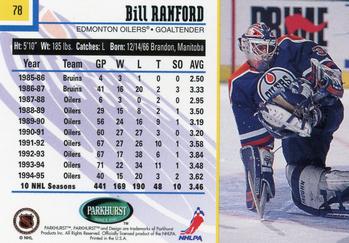 1995-96 Parkhurst International #78 Bill Ranford Back