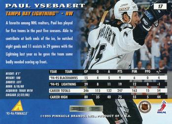 1995-96 Pinnacle #17 Paul Ysebaert Back
