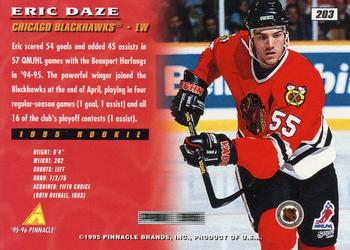 1995-96 Pinnacle #203 Eric Daze Back