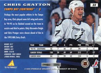 1995-96 Pinnacle #33 Chris Gratton Back