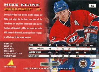 1995-96 Pinnacle #83 Mike Keane Back