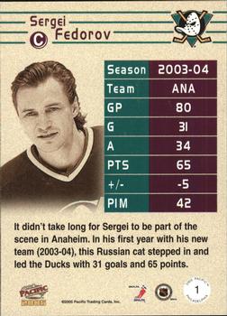 2004-05 Pacific - Philadelphia #1 Sergei Fedorov Back