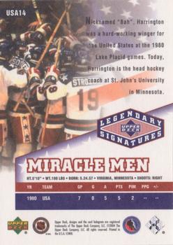2004-05 UD Legendary Signatures - Miracle Men #USA14 John Harrington Back