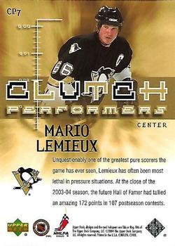 2004-05 Upper Deck - Clutch Performers #CP7 Mario Lemieux Back