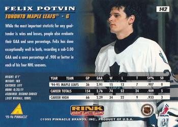 1995-96 Pinnacle - Rink Collection #142 Felix Potvin Back