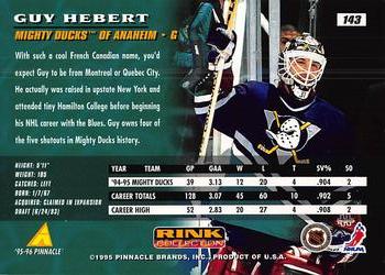 1995-96 Pinnacle - Rink Collection #143 Guy Hebert Back