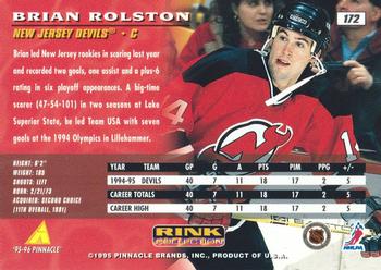 1995-96 Pinnacle - Rink Collection #172 Brian Rolston Back