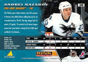 1995-96 Pinnacle - Rink Collection #190 Andrei Nazarov Back