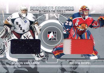 2008-09 In The Game Between The Pipes - Prospect Combos #PC-07 Simeon Varlamov / Nicola Riopel  Front