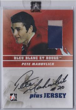 2008-09 In The Game Bleu Blanc et Rouge - Autographs Plus Jersey #AP-PM Pete Mahovlich  Front