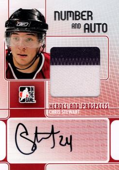 2008-09 In The Game Heroes and Prospects - Numbers Autographs #NA-CS Chris Stewart  Front