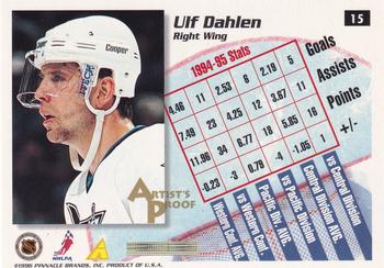 1995-96 Summit - Artist's Proofs #15 Ulf Dahlen Back