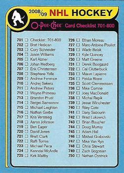 2008-09 O-Pee-Chee - 1979-80 Retro Blank Back #701 Checklist  Front