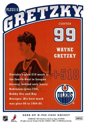 2008-09 O-Pee-Chee - Wayne Gretzky Tribute #PLUS518 Wayne Gretzky Back