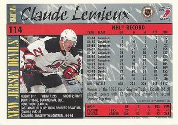 1995-96 Topps #114 Claude Lemieux Back