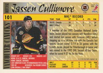 1995-96 Topps #101 Jassen Cullimore Back