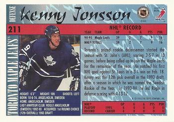 1995-96 Topps #211 Kenny Jonsson Back