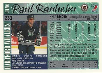 1995-96 Topps #232 Paul Ranheim Back