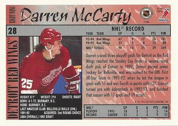 1995-96 Topps #28 Darren McCarty Back