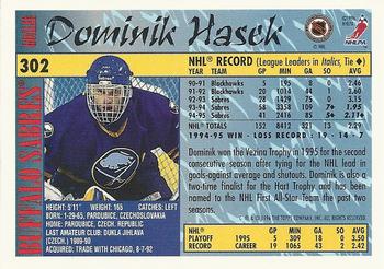 1995-96 Topps #302 Dominik Hasek Back
