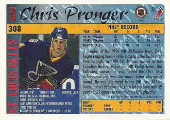 1995-96 Topps #308 Chris Pronger Back