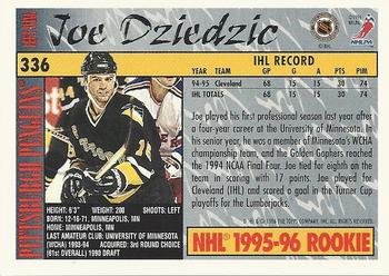 1995-96 Topps #336 Joe Dziedzic Back