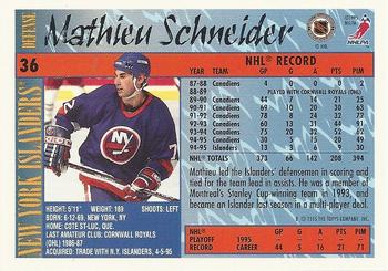 1995-96 Topps #36 Mathieu Schneider Back