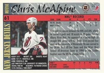 1995-96 Topps #61 Chris McAlpine Back