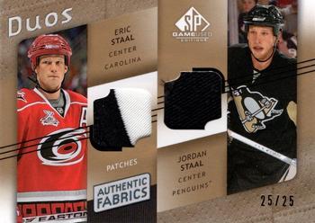 2008-09 SP Game Used - Authentic Fabrics Duos Patches #AF2-EJ Eric Staal / Jordan Staal  Front