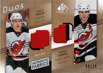 2008-09 SP Game Used - Authentic Fabrics Duos Patches #AF2-GP Brian Gionta / Zach Parise  Front