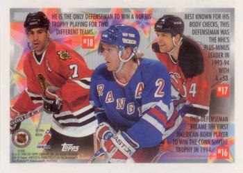 1995-96 Topps - Mystery Finest #M16 Brian Leetch Back