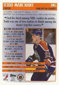 1995-96 Topps - New to the Game #3NG Todd Marchant Back