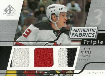 2008-09 SP Game Used - Authentic Fabrics Triple #3AF-ZP Zach Parise  Front