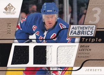 2008-09 SP Game Used - Authentic Fabrics Triple Gold #3AF-LT Brian Leetch  Front